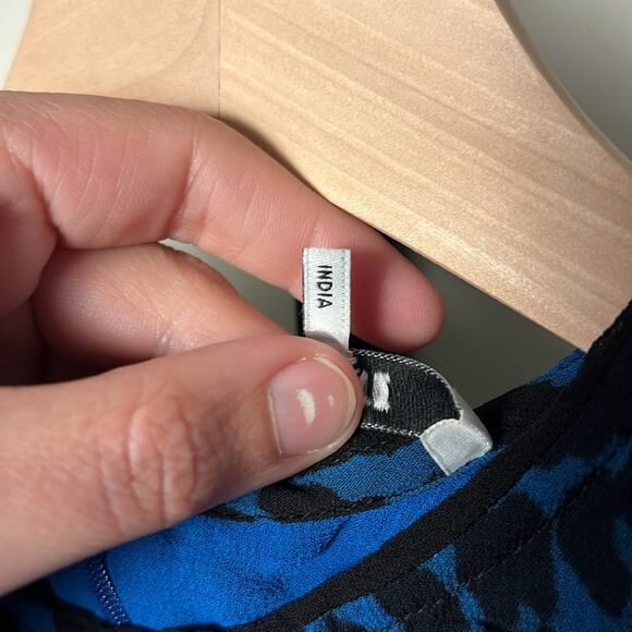 Ganni Blue Leopard Print Dress Size 34 (US 2) - Picture 9 of 9